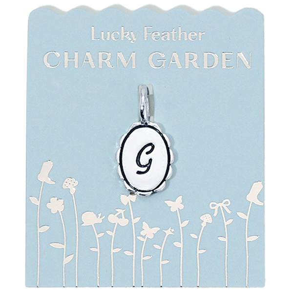 Charm Garden - Silver - Scalloped Initial Charm - G - Juniper Collective LLC