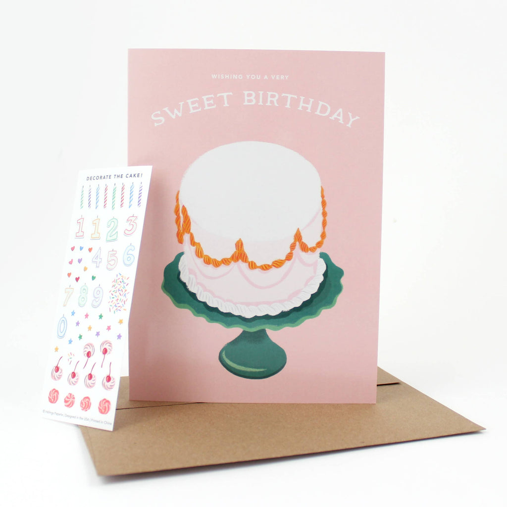 Wishing You A Very Sweet Birthday Sticker Scene Card - Juniper Collective LLC