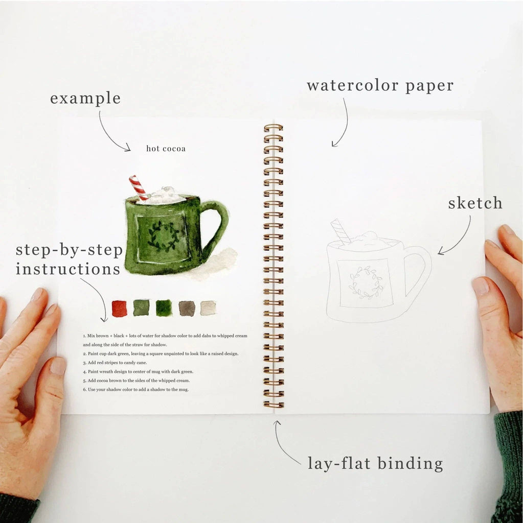 Christmas watercolor workbook - Juniper Collective LLC