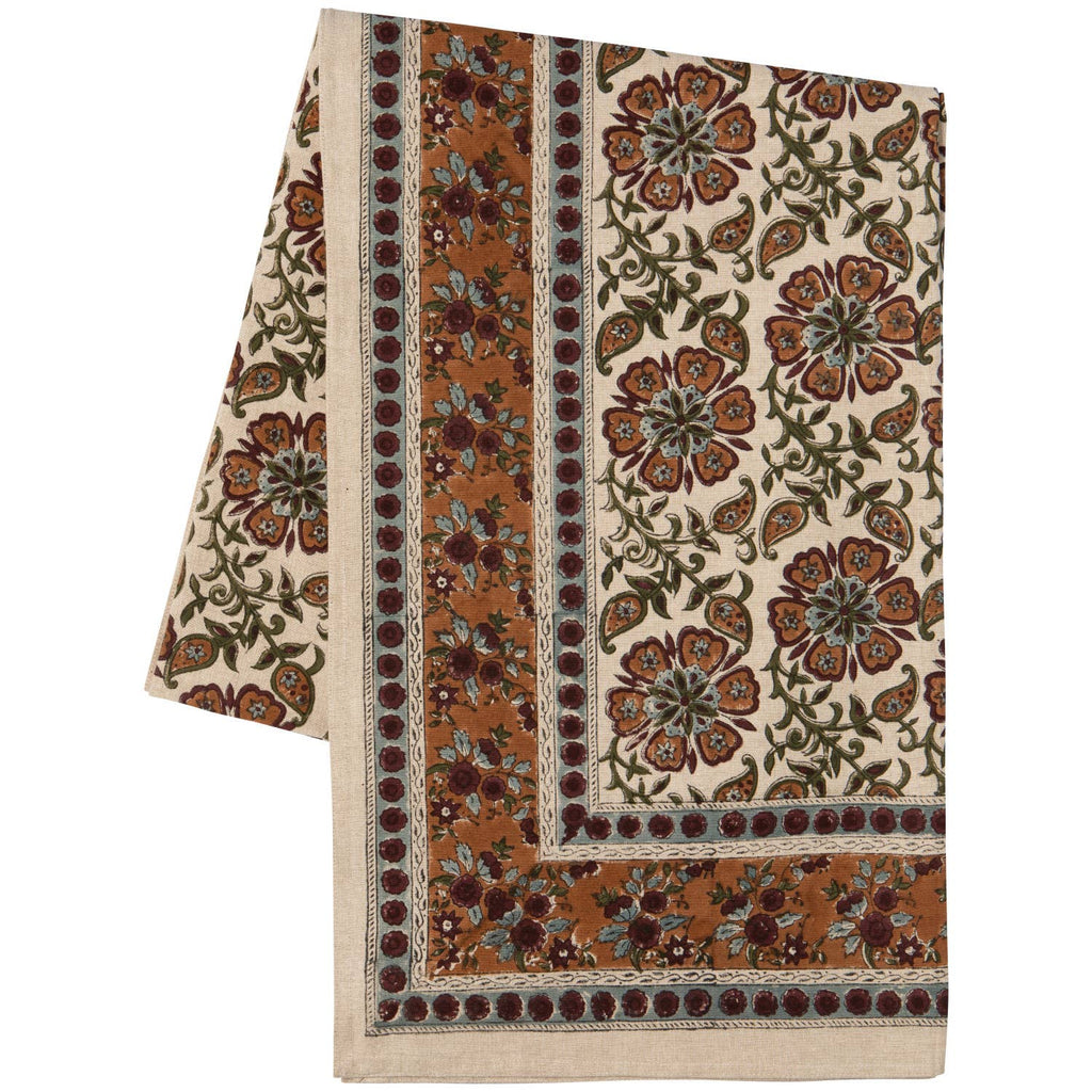 Elysian Block Print Tablecloth 60 x 90 inch - Juniper Collective LLC