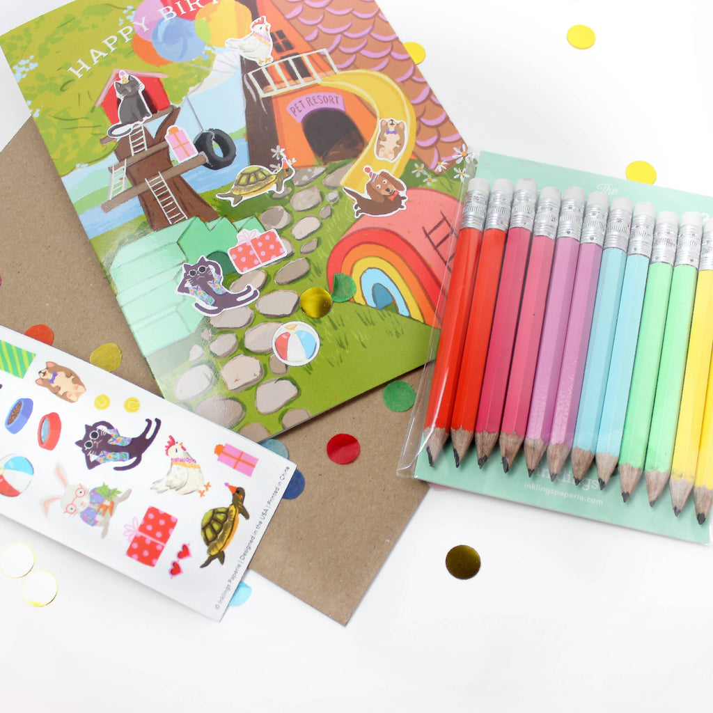 Sticker Scene Card - Pet Resort Birthday - Juniper Collective LLC