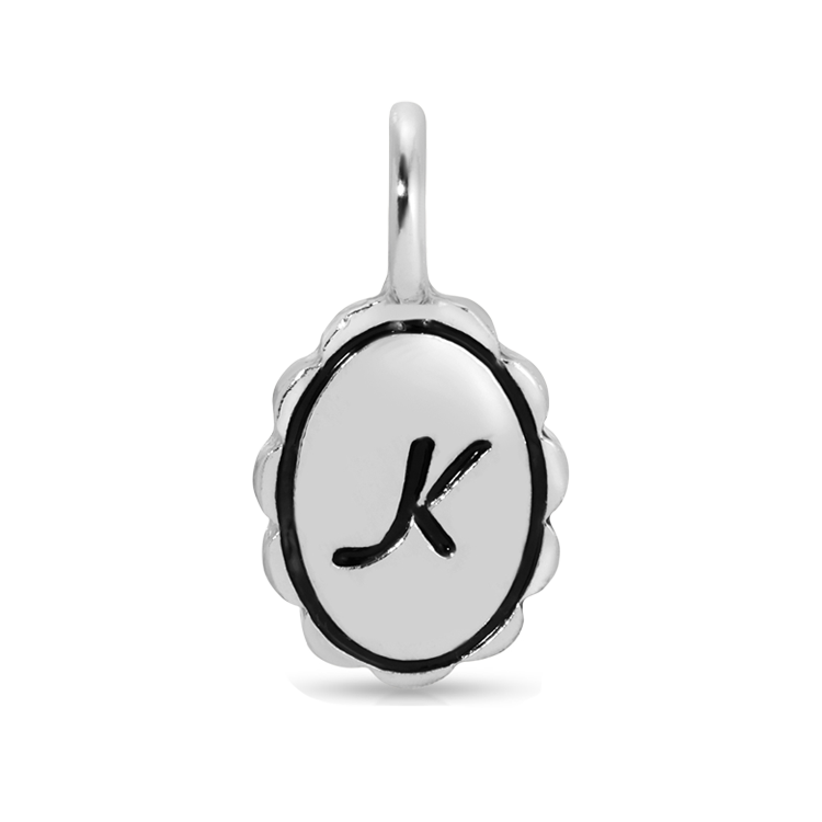 Charm Garden - Silver - Scalloped Initial Charm - K - Juniper Collective LLC
