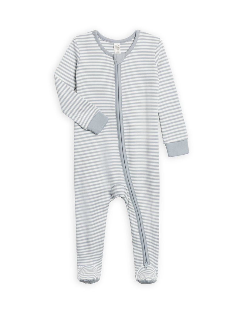 Peyton Stripe Romper in Grey & White Stripe - Juniper Collective LLC