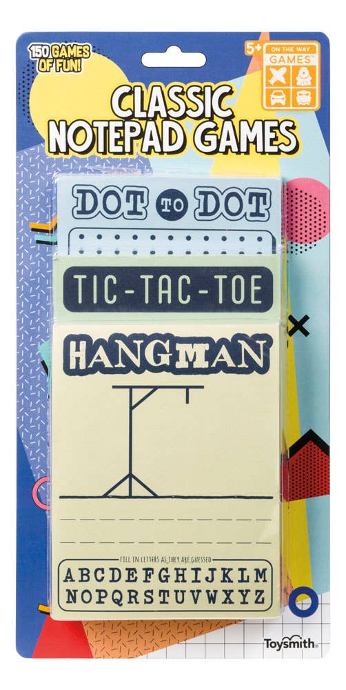 Classic Notepad Games, Hangman, Dot To Dot, Tic-Tac-Toe - Juniper Collective LLC