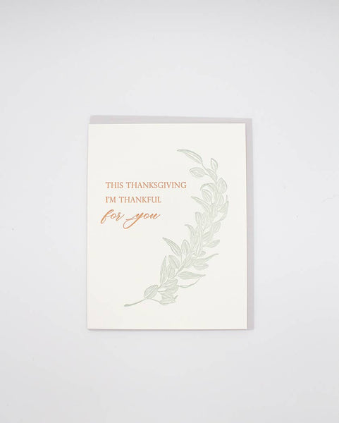 This Thanksgiving, I'm Thankful For You Letterpress Card - Juniper Collective LLC