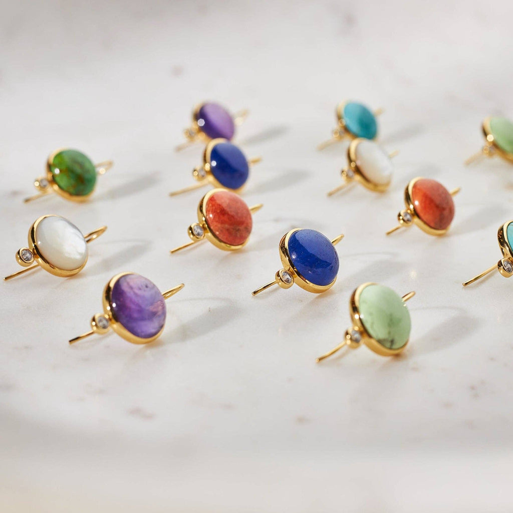 Tini Mini Drop Earrings in Mother of Pearl - Juniper Collective LLC