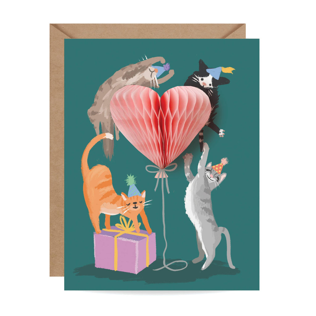 Party Kittens Birthday Pop Up Card - Juniper Collective LLC