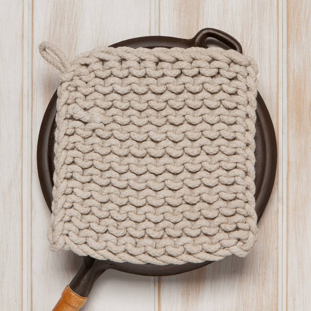 Dove Gray Knit Potholder - Juniper Collective LLC