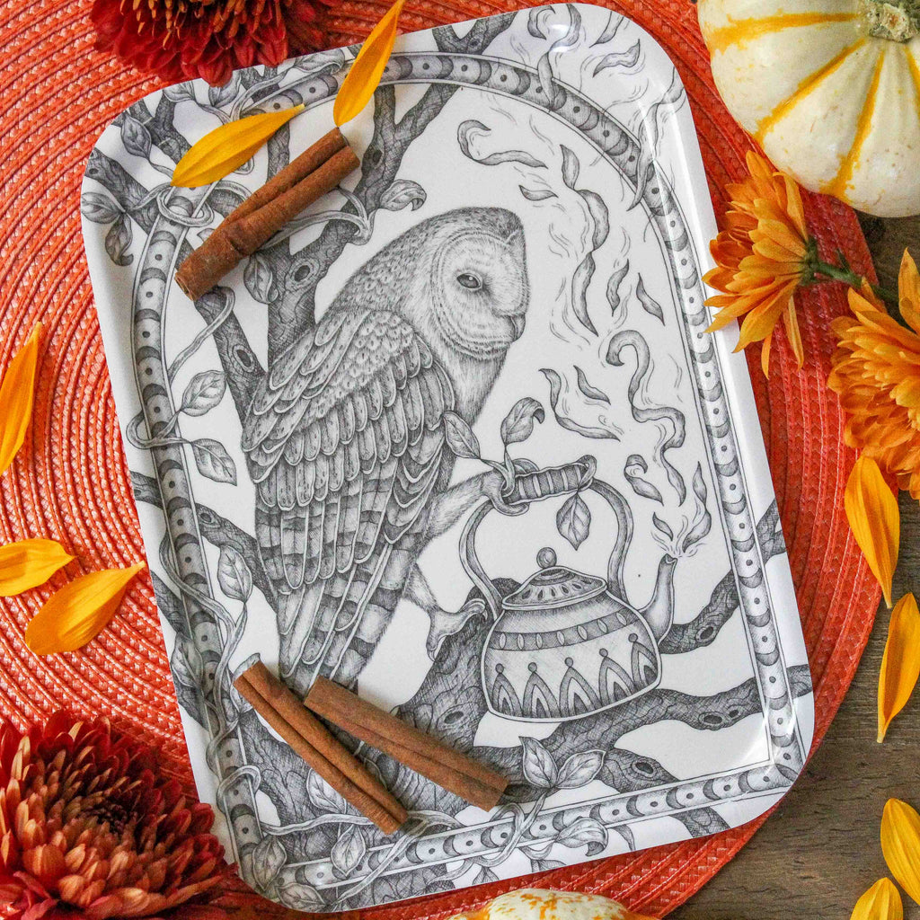 Twilight Tea | Owl Birch Tray - Juniper Collective LLC