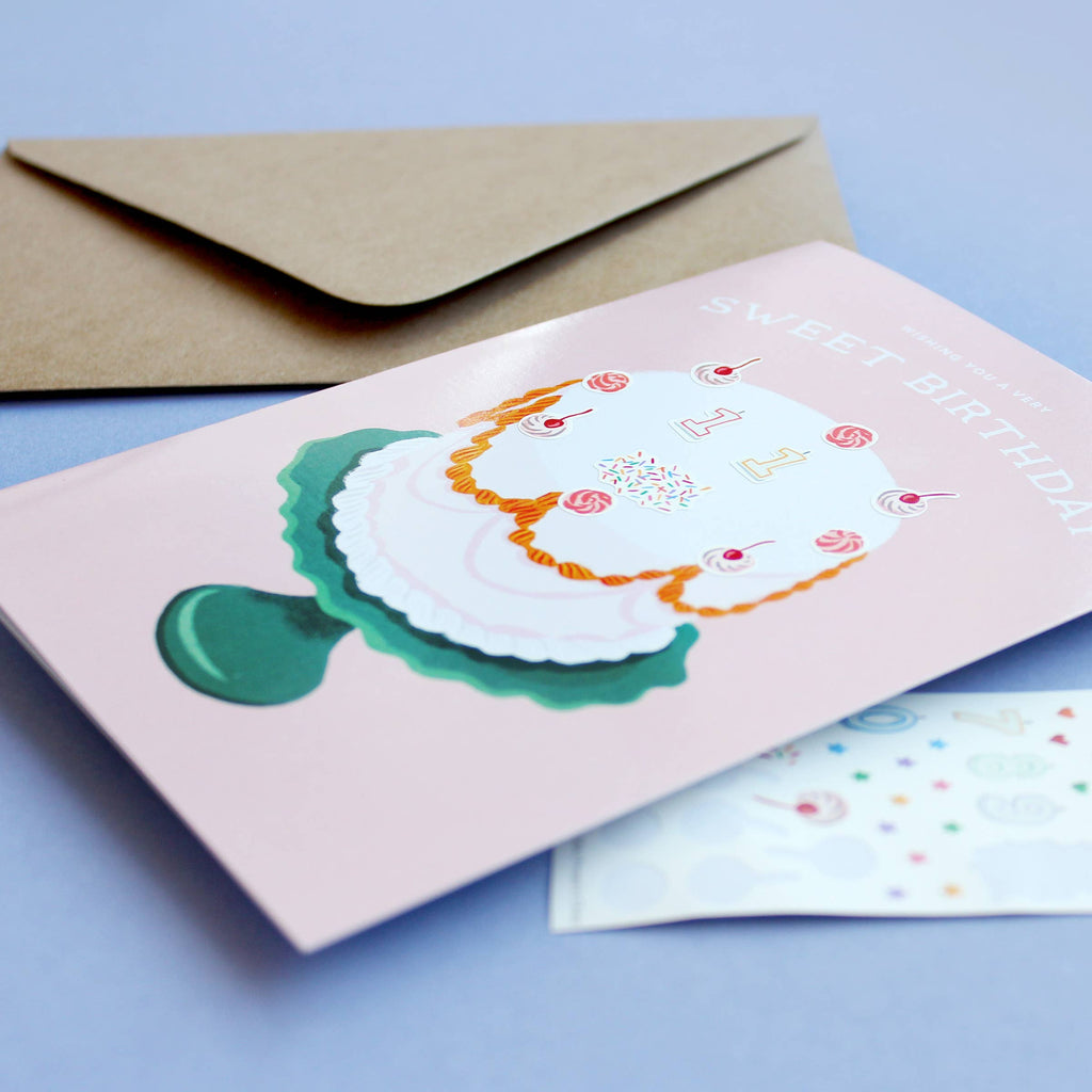 Wishing You A Very Sweet Birthday Sticker Scene Card - Juniper Collective LLC