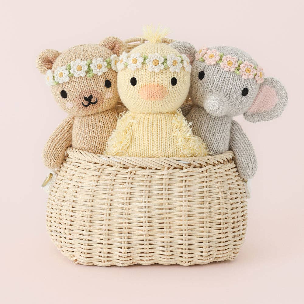Baby honey bear (ivory floral) - Juniper Collective LLC