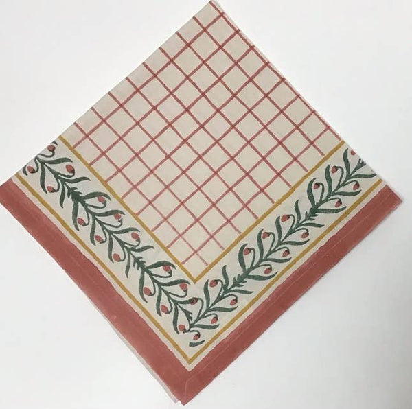 Napkins Madeleine Check cream/multi - Juniper Collective LLC