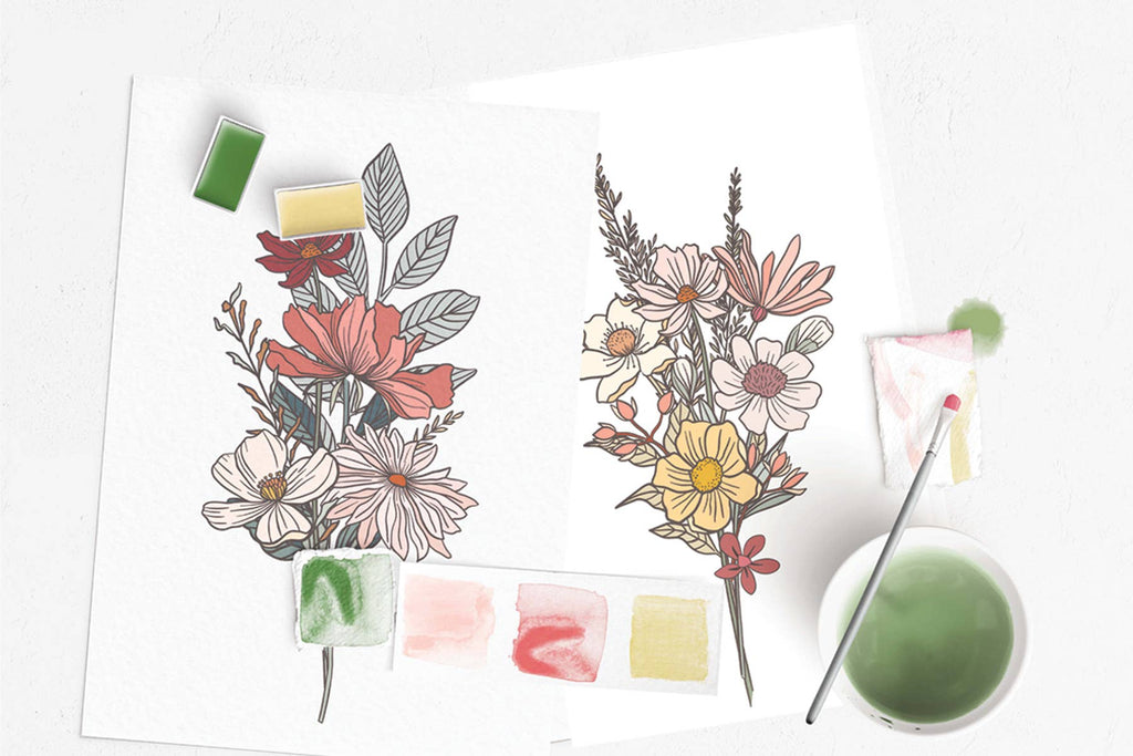 Wildflower Meadow watercolor painting kit - Juniper Collective LLC
