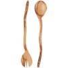 Olive Wood Wavy Salad Servers Set of 2 - Juniper Collective LLC