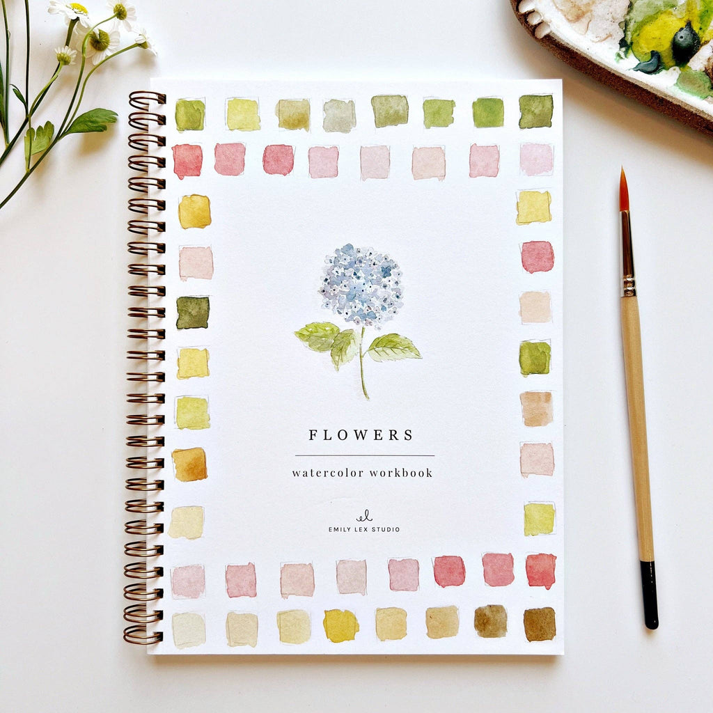 Flowers watercolor workbook - Juniper Collective LLC