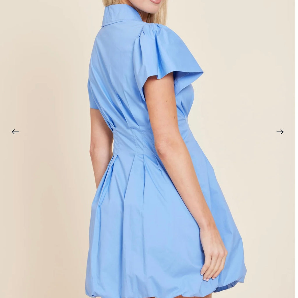Poplin Zip Bubble Dress - Juniper Collective LLC
