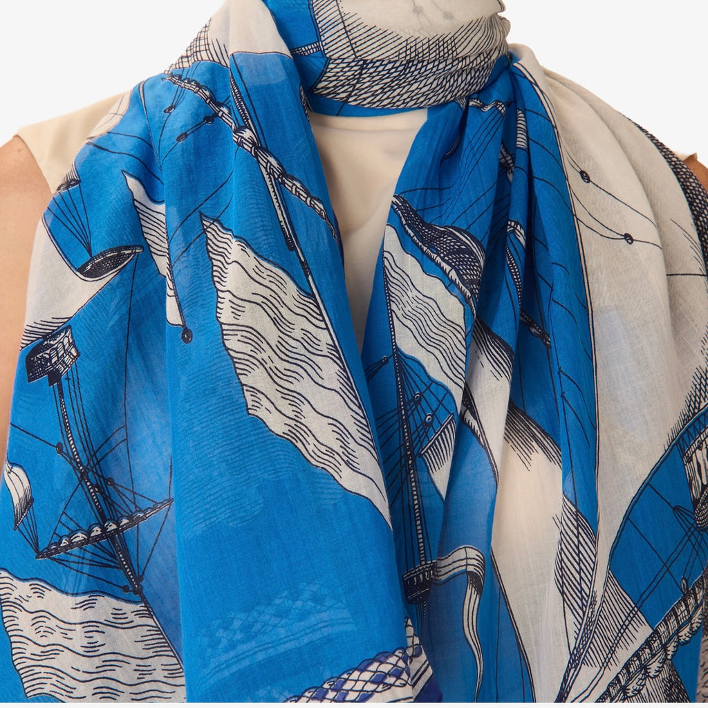 French Scarf in Des Rives Et Des Reves Blie - Juniper Collective LLC