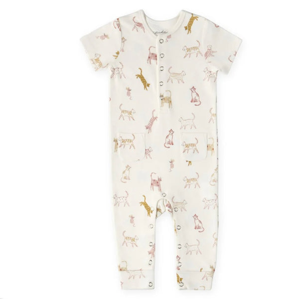 Copy Cat Short Sleeve Romper - Juniper Collective LLC