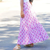 Block Printed Tiered Skirt in Purple-White - Juniper Collective LLC