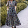 Puff Sleeve Matera Maxi Dress in Green - Juniper Collective LLC