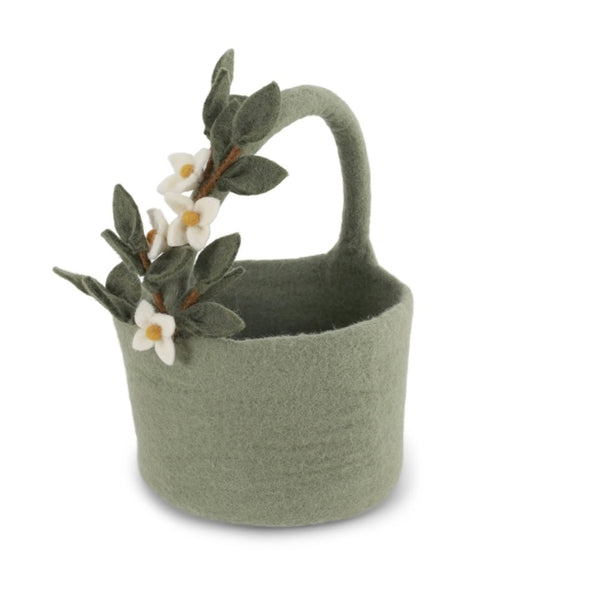 Felt Basket with Flower Garland - Juniper Collective LLC