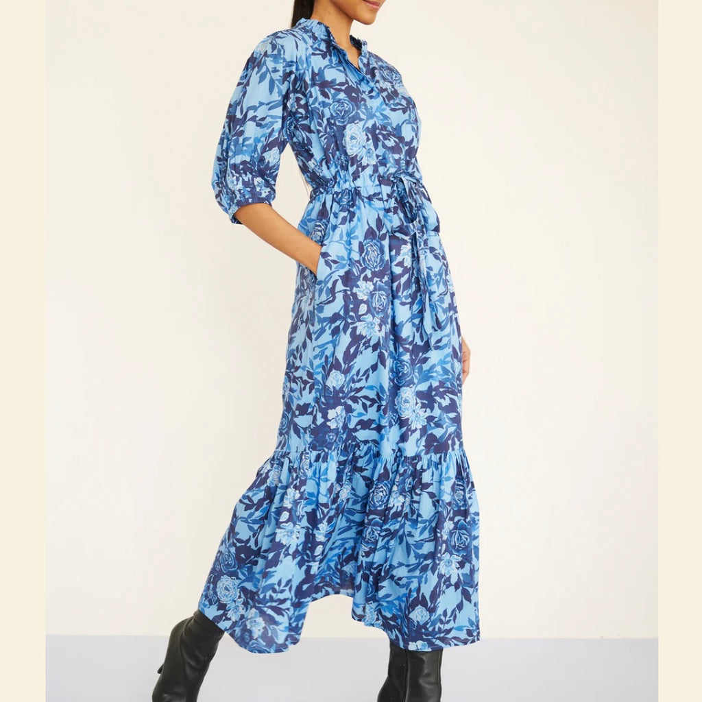 Betty Dress in Bibi Rose Clematis - Juniper Collective LLC