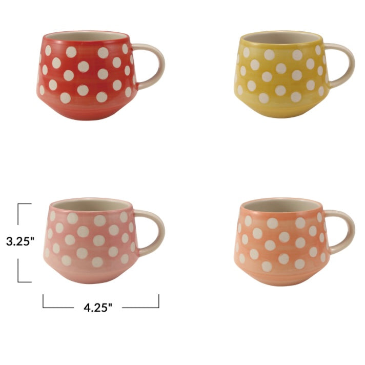 Stoneware Mug with Polka Dots - Juniper Collective LLC