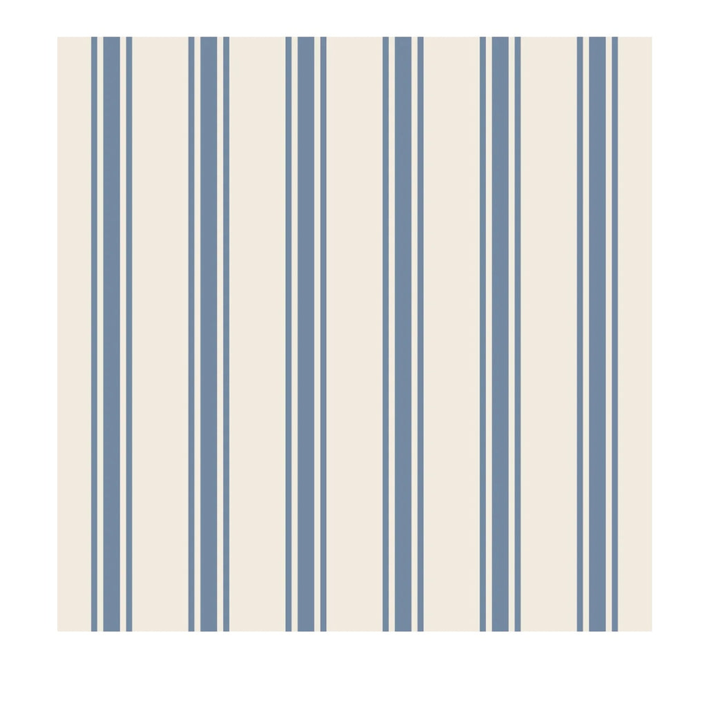 Cornflower Blue Linen Stripe Cocktail Napkin - Juniper Collective LLC