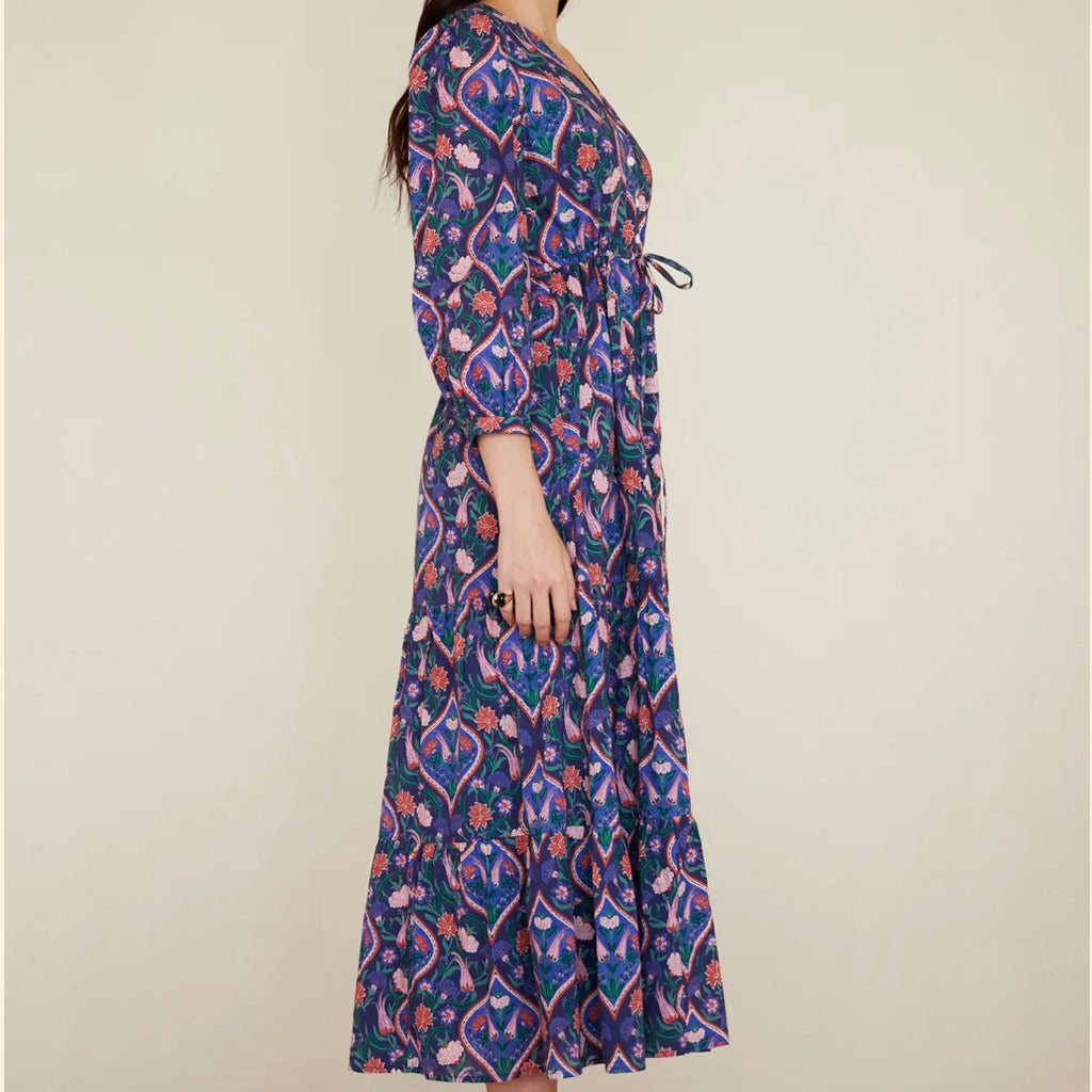 Castor Dress in Persian Tile Lapis - Juniper Collective LLC