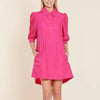 Poplin Puff Sleeve Dress in Pink - Juniper Collective LLC