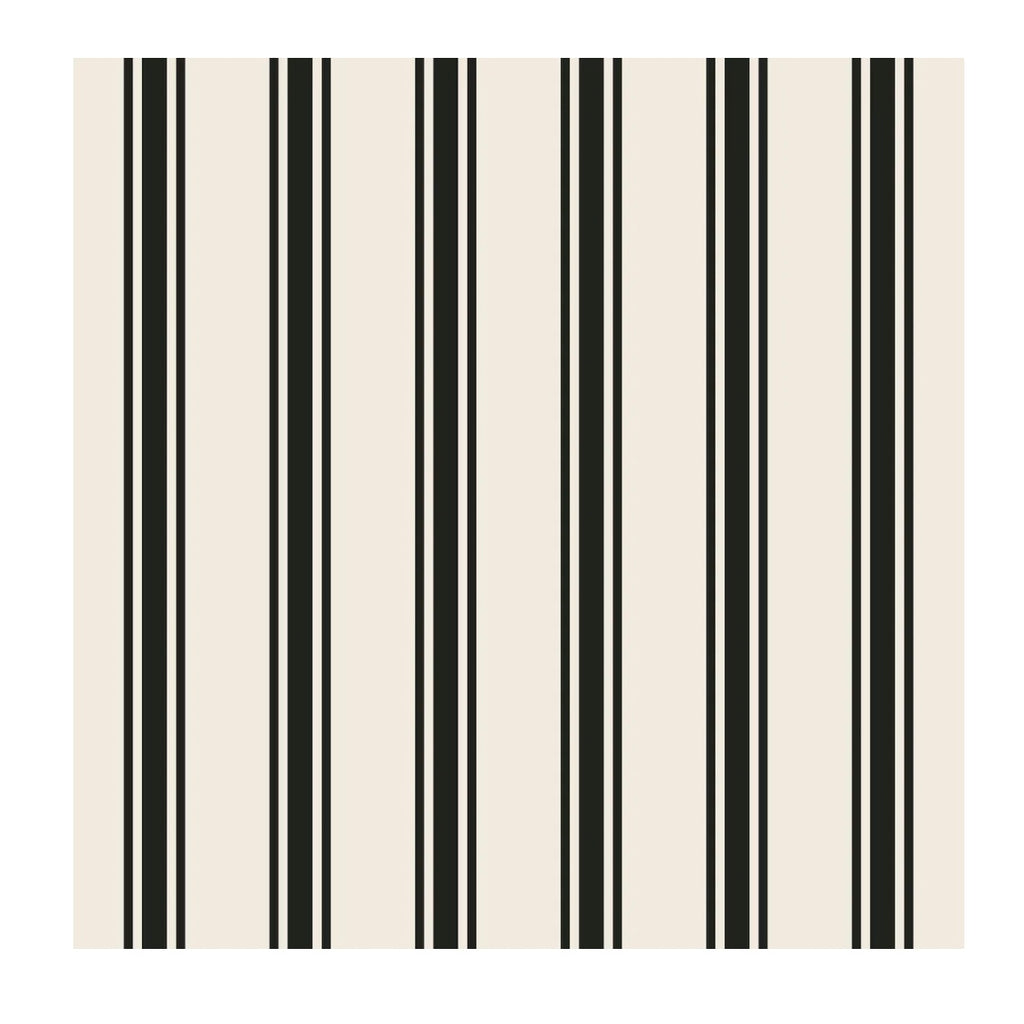 Black Linen Stripe Cocktail Napkin - Juniper Collective LLC