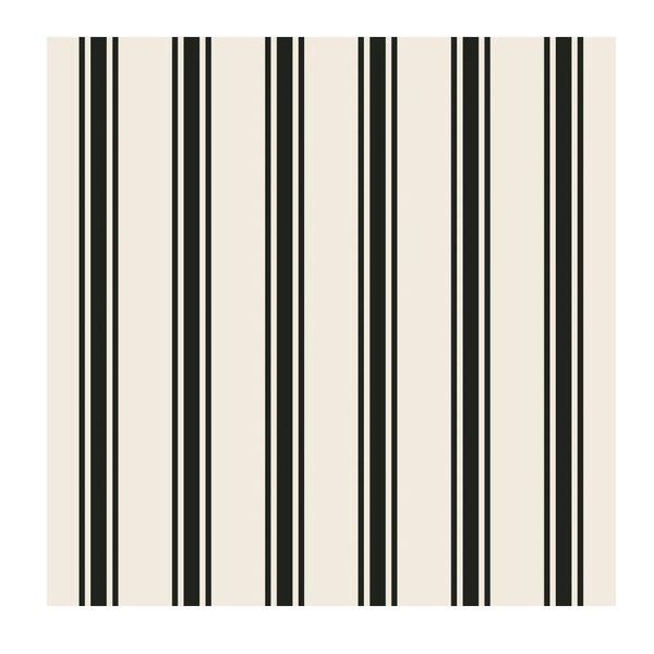 Black Linen Stripe Cocktail Napkin - Juniper Collective LLC
