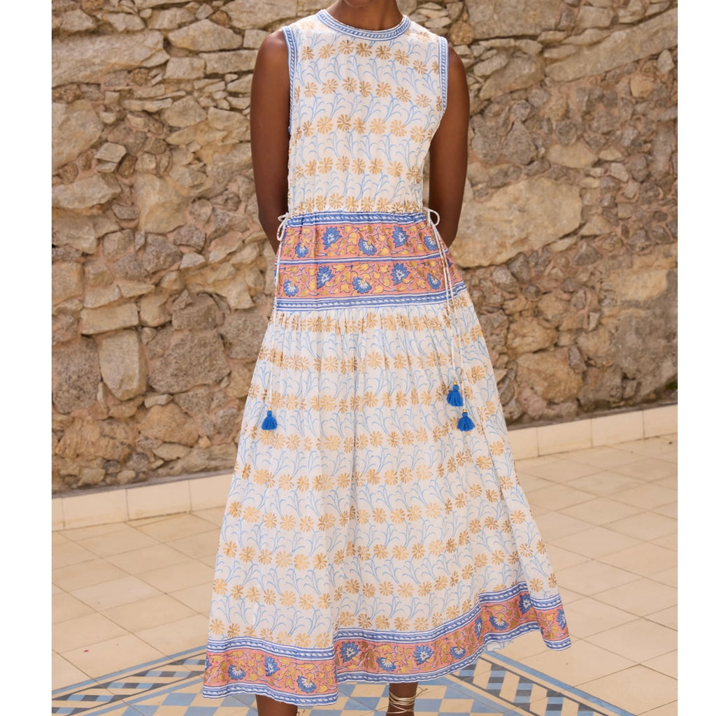 Geneva Sleeveless Maxi Dress in Blue - Juniper Collective LLC