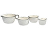 Stoneware Measuring Cups, White with Black Rim - Juniper Collective LLC