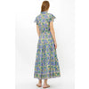 Matera Blue Ruffle Collar Button Maxi Dress - Juniper Collective LLC