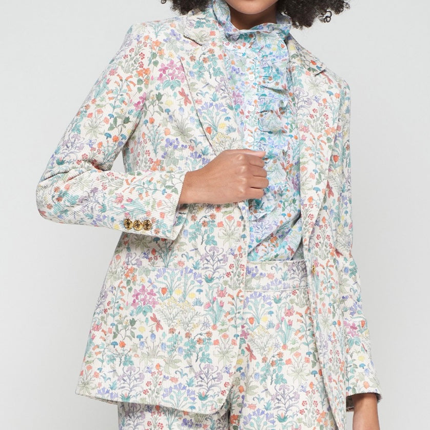 Floral Corduroy Blazer - Juniper Collective LLC