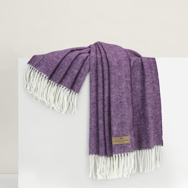 Italian Herringbone Throw in Plum - Juniper Collective LLC
