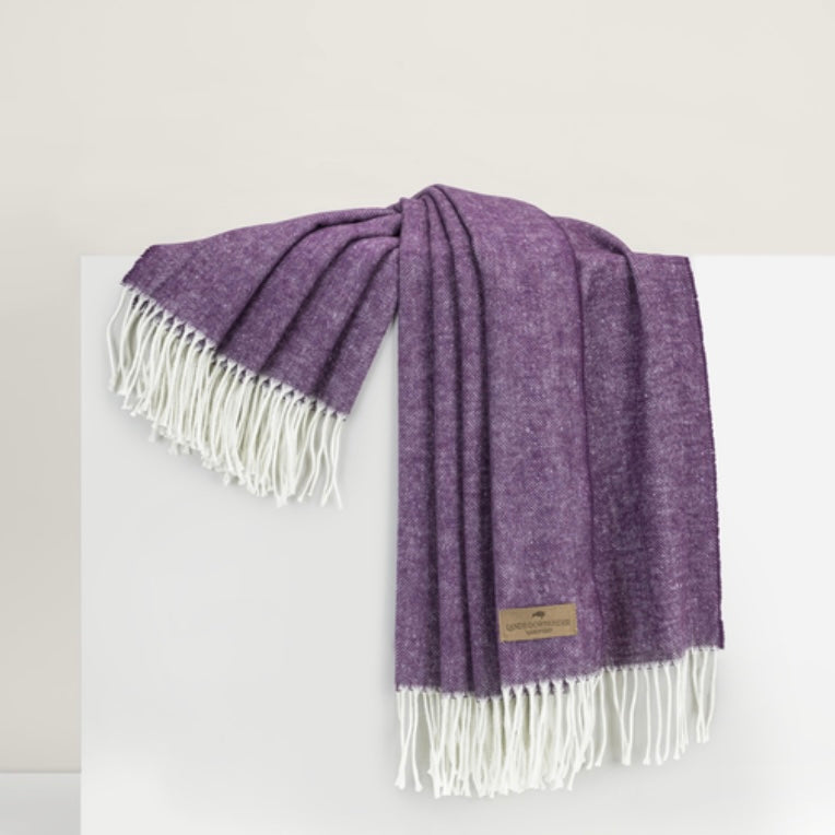 Italian Herringbone Throw in Plum - Juniper Collective LLC