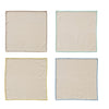 Cotton Napkins with Blanket Stitch Colored Edge - Juniper Collective LLC