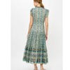 Taj Blue Cinched Flirty Midi Dress - Juniper Collective LLC