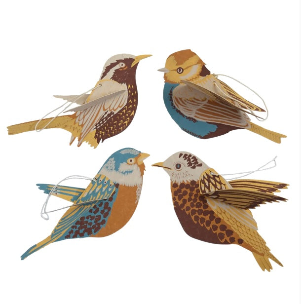 British Birds Paper Ornaments - Juniper Collective LLC