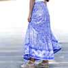 Block Printed Tiered Skirt in Blue/White - Juniper Collective LLC