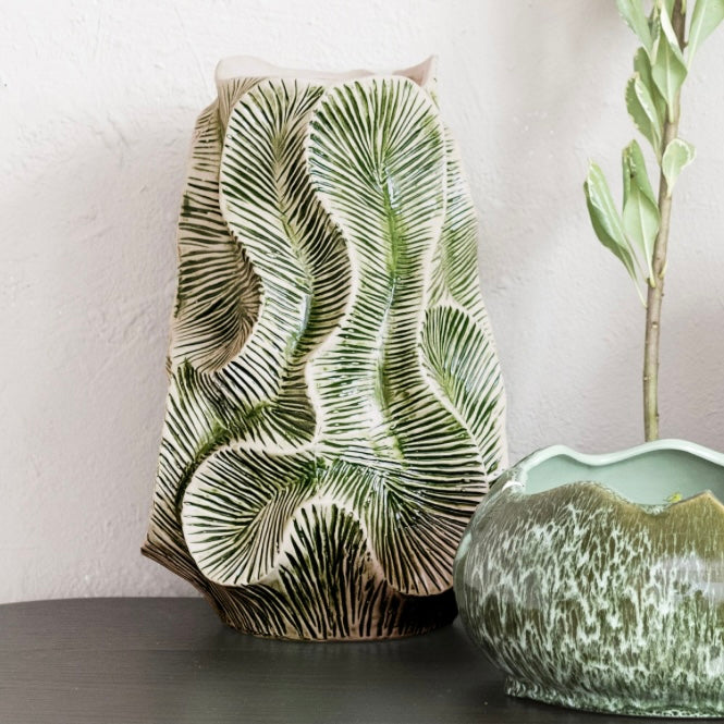 Textured Organic Stoneware Vase - Juniper Collective LLC