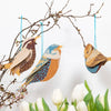 British Birds Paper Ornaments - Juniper Collective LLC