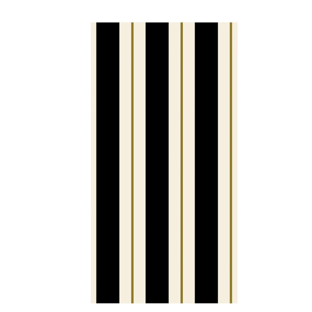 Black & Gold Awning Stripe Guest Napkins