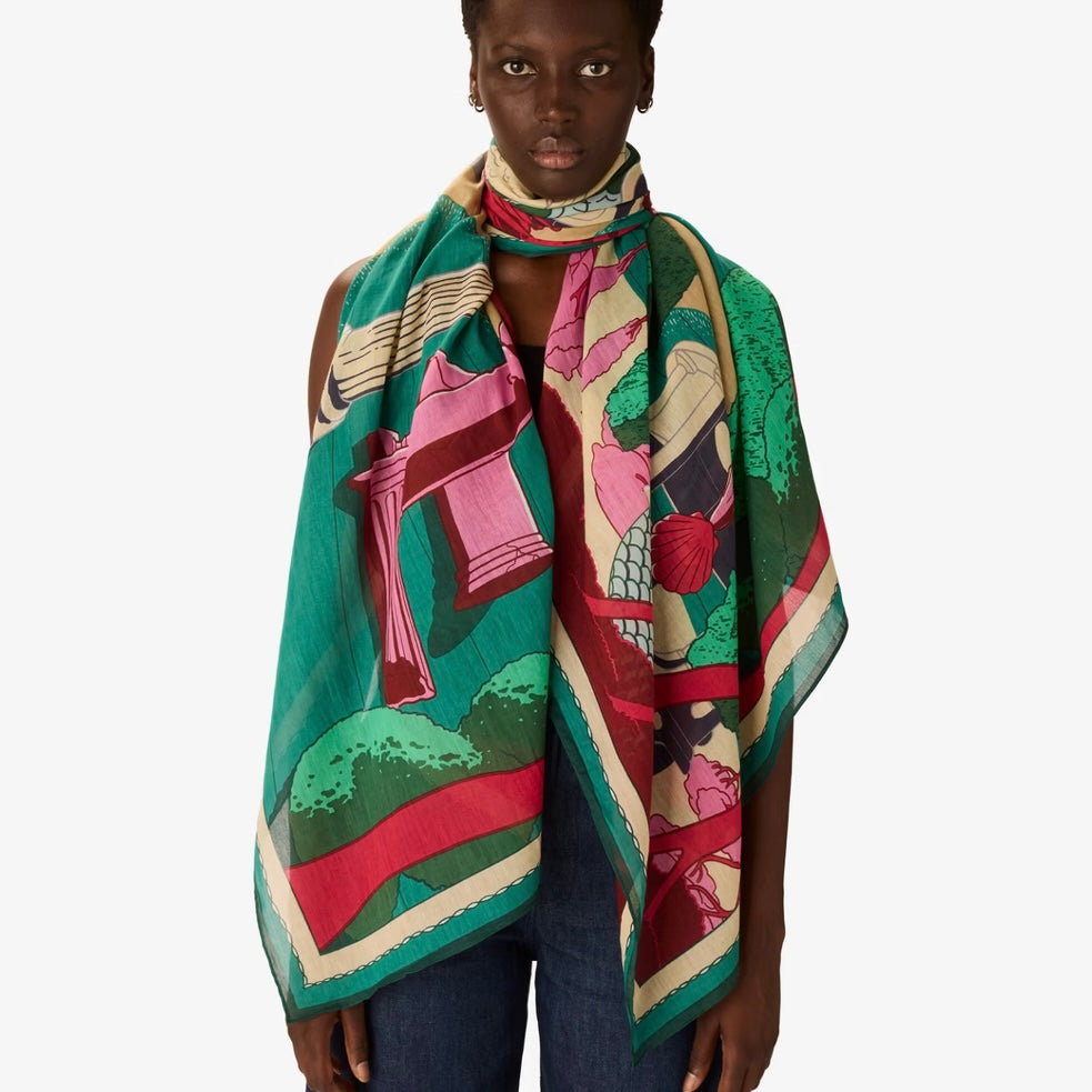 French Scarf in Jardin Fuschia - Juniper Collective LLC