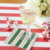 Green & Red Awning Stripe Cocktail Napkins - Juniper Collective LLC