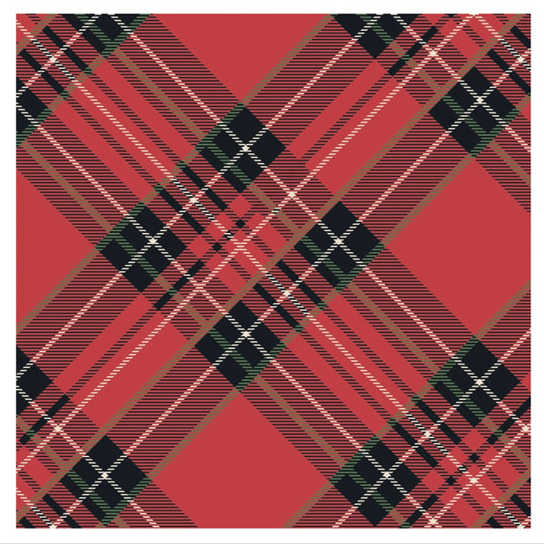 Red Plaid Cocktail Napkins - Juniper Collective LLC