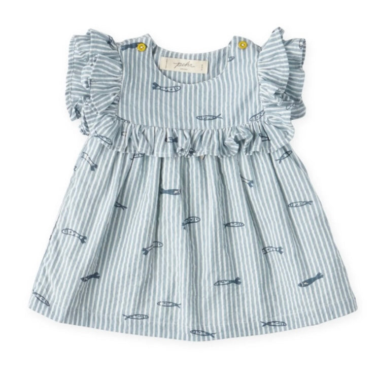 Seersucker Sardine Flutter Dress - Juniper Collective LLC