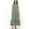 Taj Aqua Sleeveless Smocked Maxi Dress - Juniper Collective LLC
